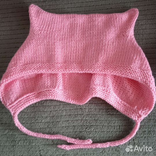 Чепчик шапка с ушками женский головной убор