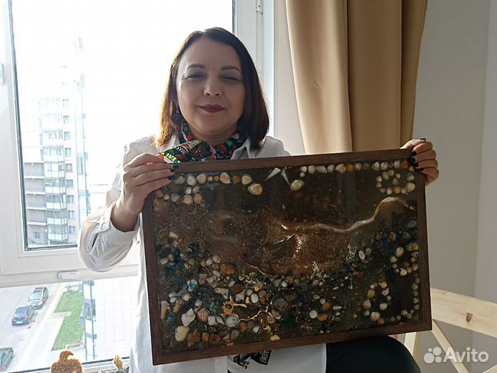 Картина из песков морей Дорога жизни