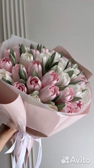 Зефирный букет, тюльпаны