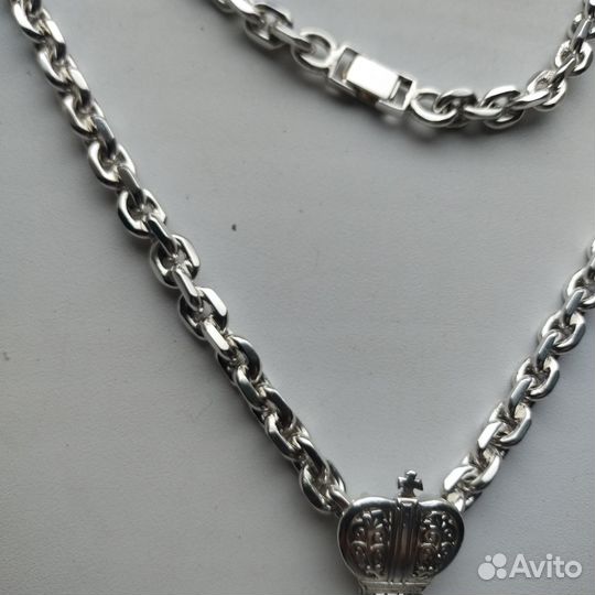Серебряная цепь,браслет,кресты