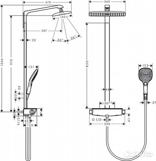 Душевая система Hansgrohe Raindance E 27112400