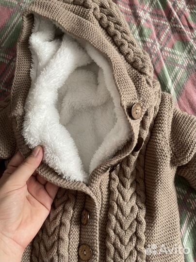 Конверт+комбинезон на выписку вязаный