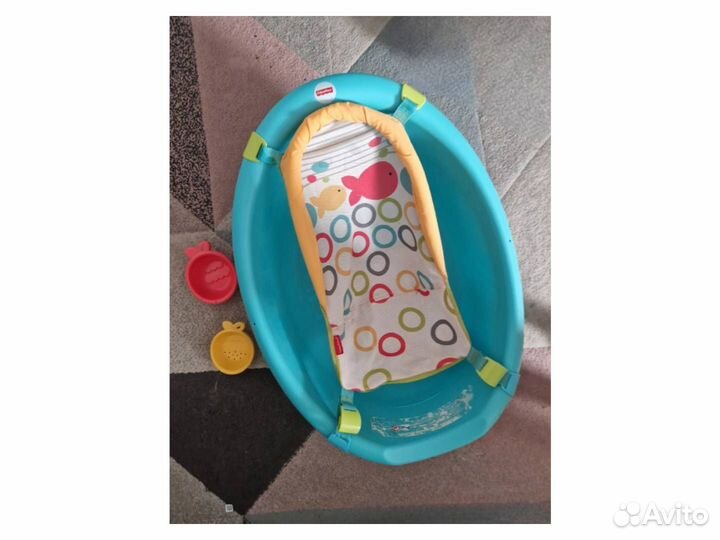 Ванночка для купания с горкой гамаком Fisher Price