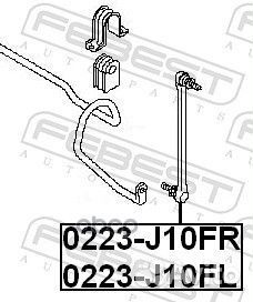 Тяга стабилизатора передняя левая (nissan qashq
