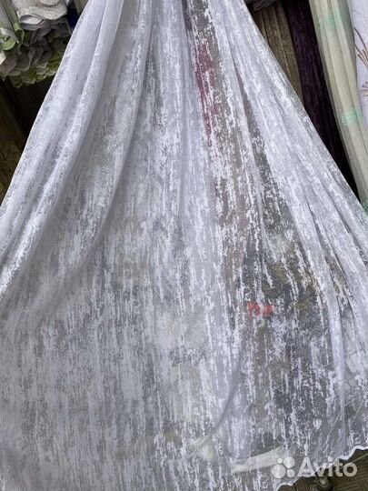 Тюль жаккард мрамор