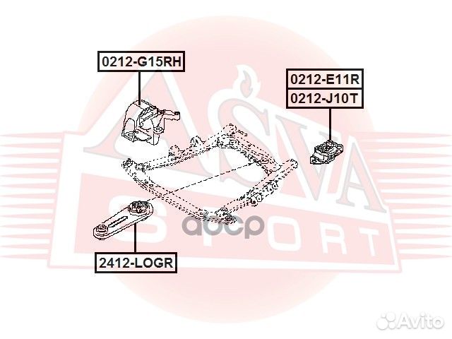 Опора двигателя правая прав 0212G15RH asva