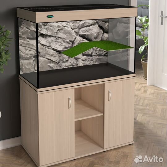 Террариум 300 литров для черепахи беленый дуб