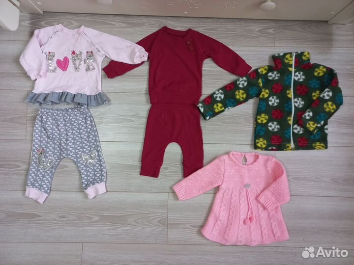Вещи пакетом на девочку 68,74,80