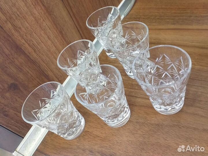 Хрустальные стопки 6 штук