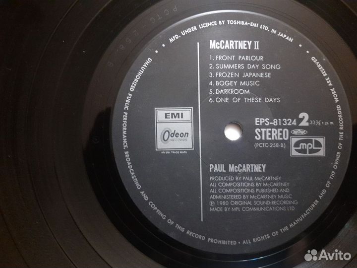 Paul McCartney – McCartney II 1980 оригинал Japan