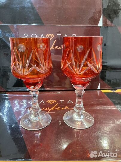 Фужеры Красное Стекло СССР