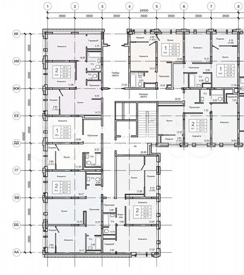 1-к. квартира, 42 м², 1/9 эт.