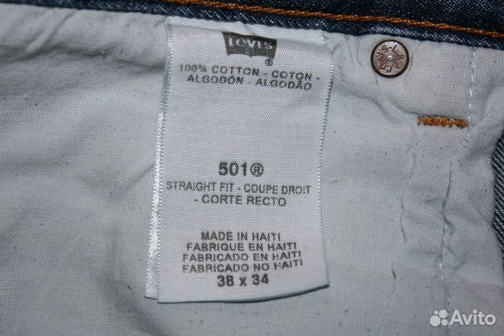 Джинсы levis 501 W38 L34 производство Гаити