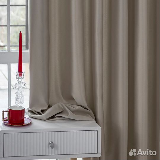 Шторы Адора сливочный новые на окна пошив