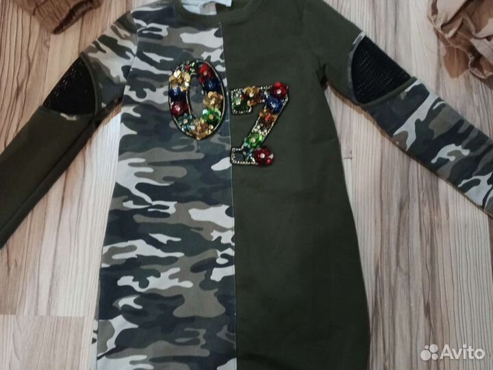 Кофта военного стиля 134 размера на 9 лет