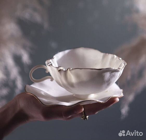 Чайная пара. Костяной фарфор. Htonic ceramic