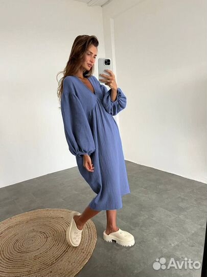 Муслиновое платье свободного кроя