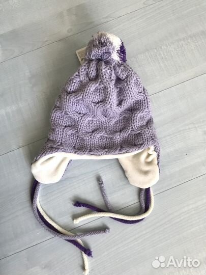 Новая детская тёплая шапка с ушками, размер 46-52