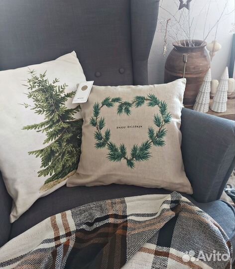 Чехол на подушку hm home наволочка zara home елки