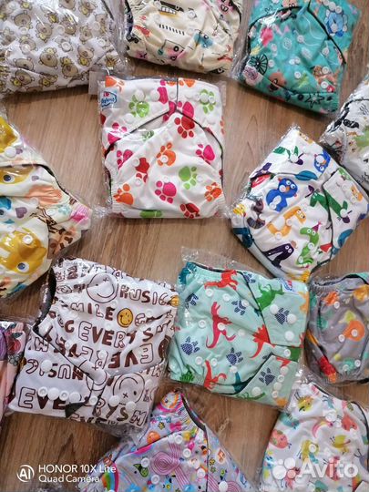 Многоразовые подгузники уголь бамбук