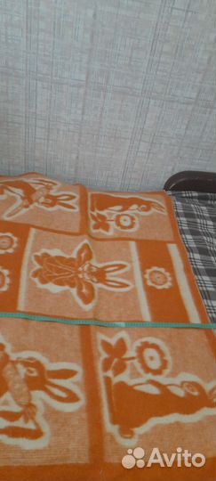 Одеяло шерстяное детское СССР 140х90
