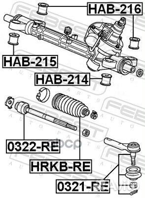 Пыльник рулевой рейки лев hrkbre Febest