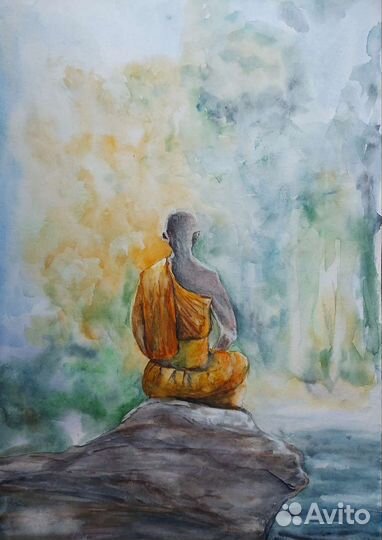 Безмолвие. Акварельная картина