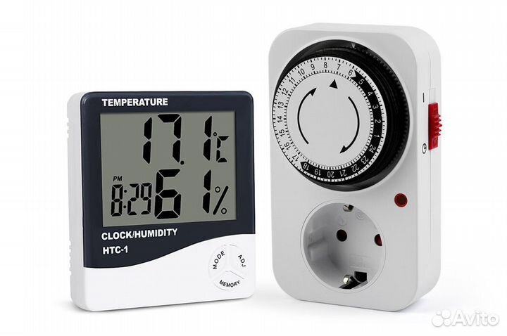 Механический таймер и Термометр/гигрометр HTC