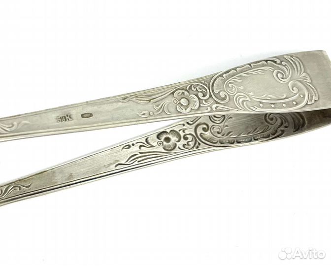 Серебряные щипцы для сахара