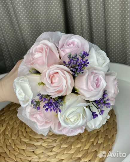 Букет из мыльных роз цветы из мыла