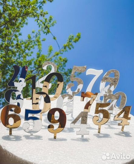 Топперы из зеркального акрила