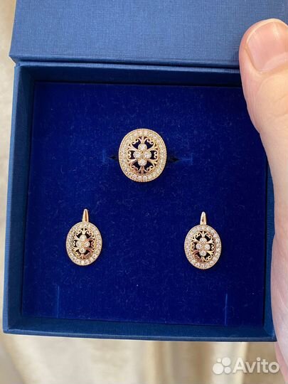 Комплект серьги + кольцо