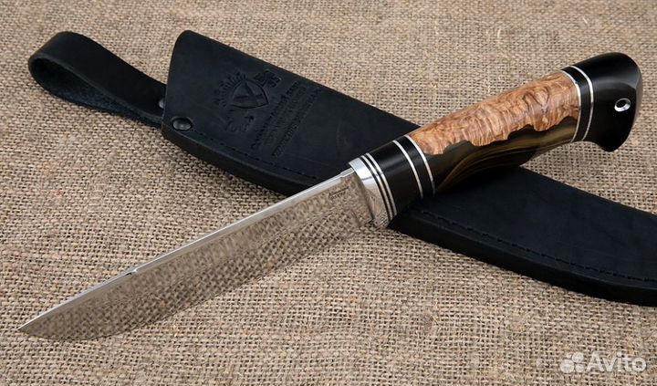Нож Барракуда сталь 95х18, рукоять карельская бере