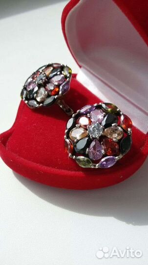 Серьги и кольцо. Серебро