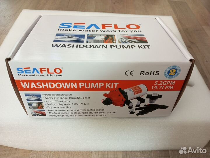 Помывочный комплект SeaFlo,12V,19.7 л/мин, 4.8 BAR