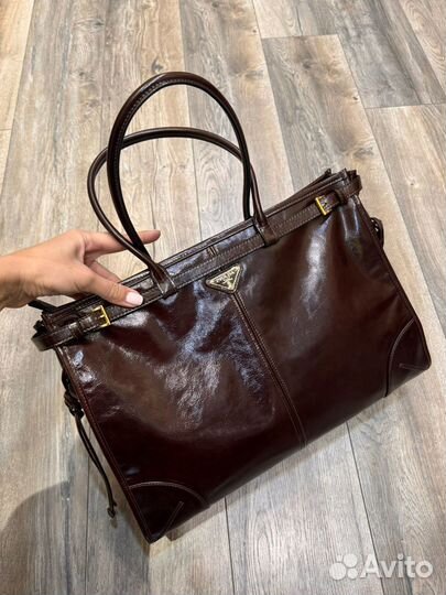 Сумка prada бургунди винный большая