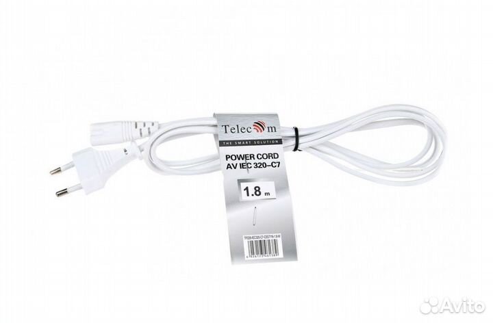 Кабель питания 2pin, 1.8м, Telecom