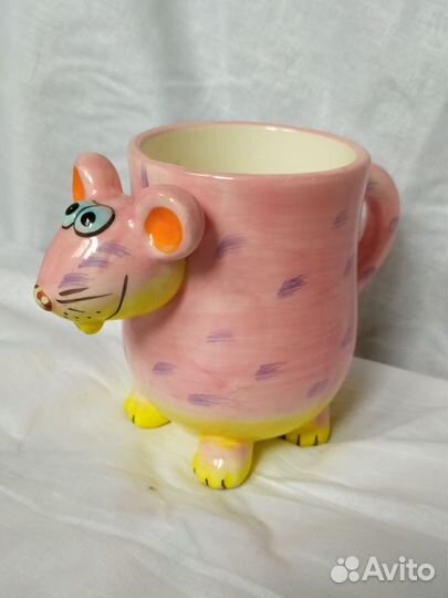 Кружка Мышь анимация керамика ручная работа