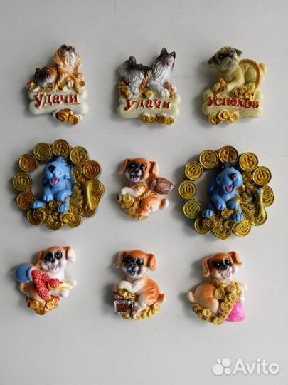 Магниты на холодильник - собачки, змеи