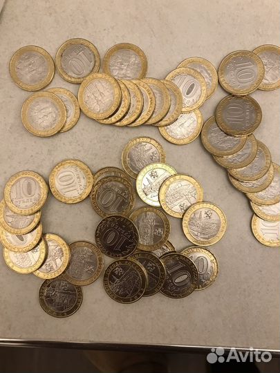 Монеты биметаллические гвс 10 рублей UNC 40 видов
