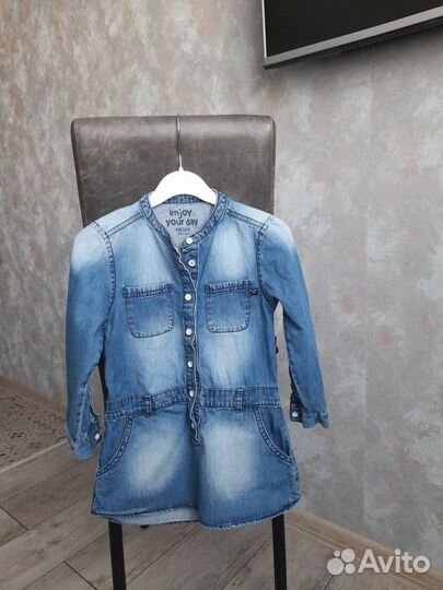 Стильные джинсовые платья на девочку 92-98 см