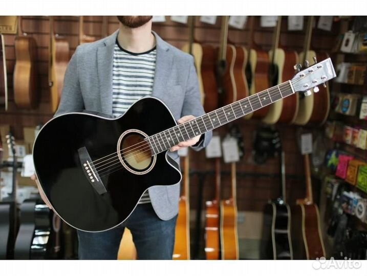 Homage LF-401C-B черная акустическая гитара
