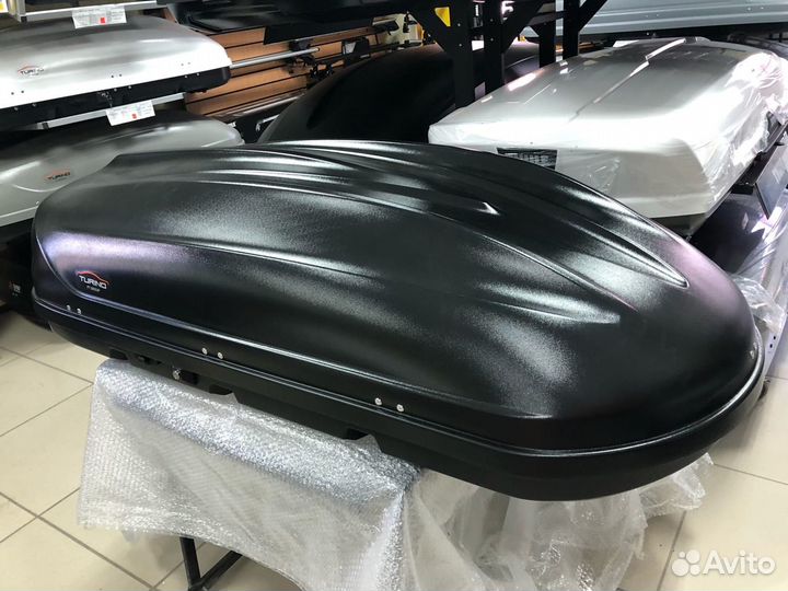 Автобокс багажник на крышу Chevrolet Orlando черны