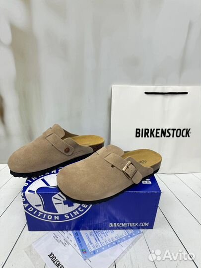 Сабо, мюли birkenstock натуральная замша