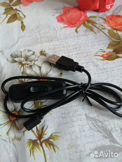 Провод usb-micro usb с кнопкой 250v/3A