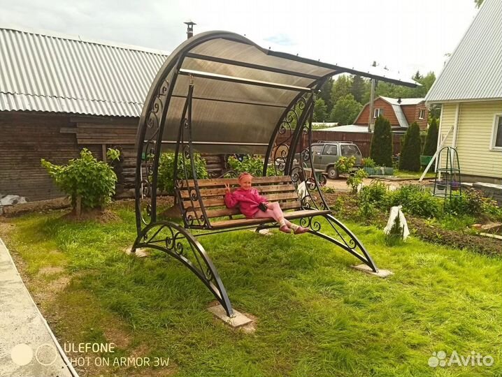 Садовые качели металлические