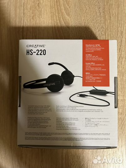 Наушники проводные creative hs-220 black