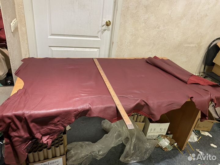 Натуральная кожа крс 1,4 мм цв. бордовый шкура 197