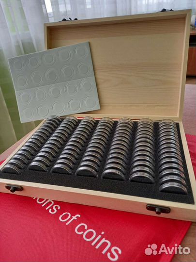 Бокс планшет альбом для хранения монет в капсулах