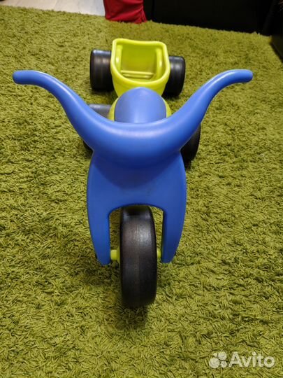 Каталка беговел мотоцикл с тележкой